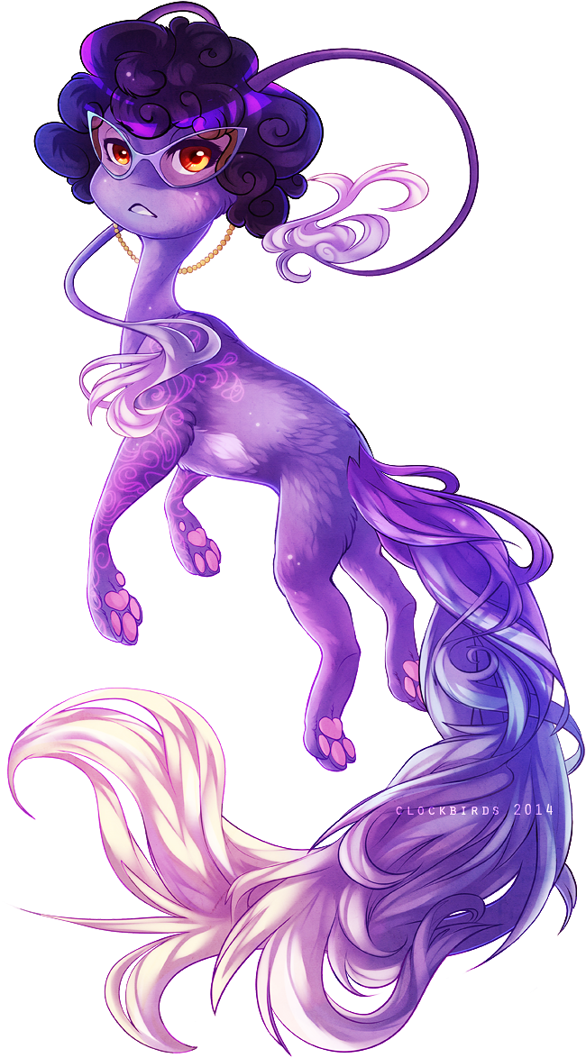aisha_(neopets) alpha_channel clockbirds eyewear female feral fluffy fluffy_tail fur glasses hair jumping looking_at_viewer mammal neopets pawpads pink_pawpads portrait purple_fur purple_hair side_view simple_background solo swirl_pattern transparent_background yellow_eyes