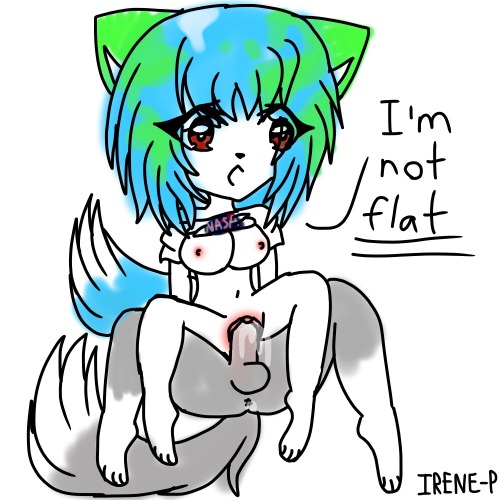 2018 anthro anus areola blue_hair blue_tail breasts canine cum cum_in_pussy cum_inside dialogue digital_media_(artwork) earth-chan english_text female fox fucked_silly fur green_hair grey_fur hair irene-p male male/female mammal nasa nipples penetration penis pussy red_eyes sex solo text vaginal vaginal_penetration white_fur