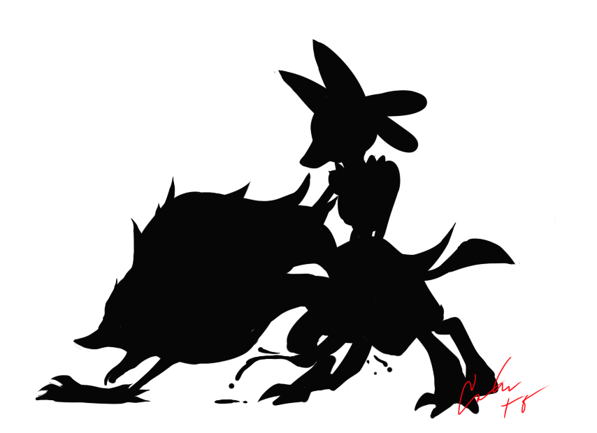 lucario nintendo pokemon silhouette zoroark