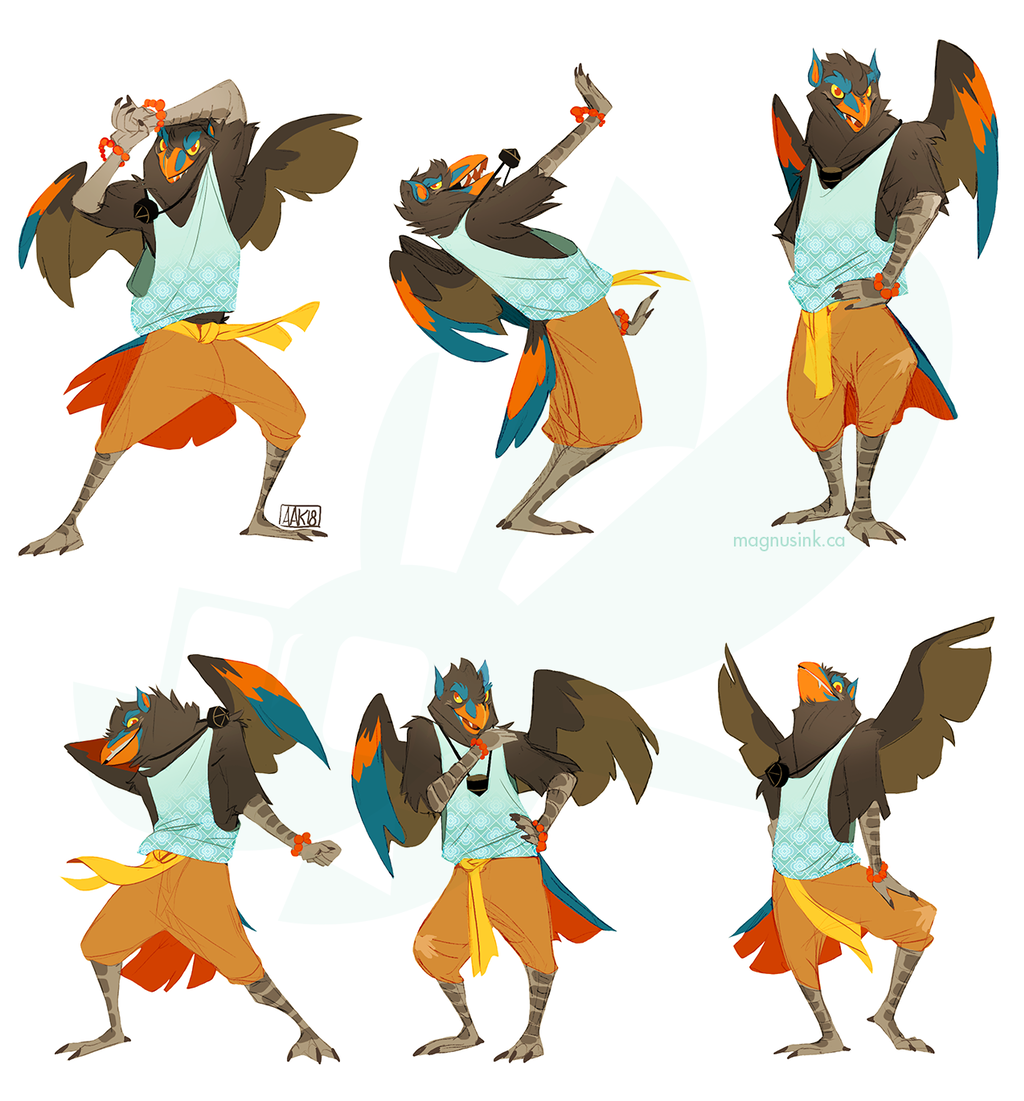 anthro avian bird corvid crow dancing feathered_wings feathers tengu weremagnus wings yokai