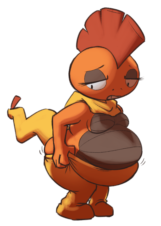 alpha_channel belly breasts butt clothing female lowkey nintendo non-mammal_breasts overweight pok&eacute;mon pok&eacute;mon_(species) scrafty solo video_games