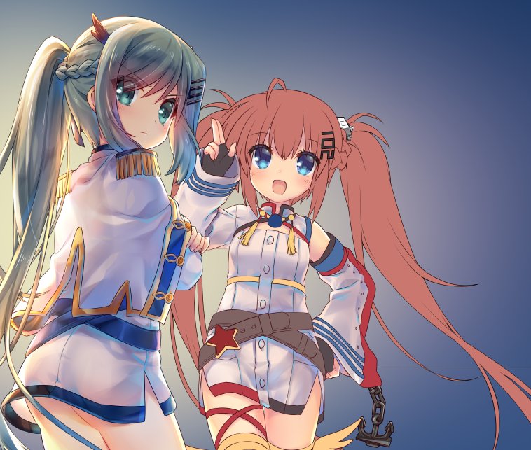 ahoge aiguillette anchor annoyed anshan_(azur_lane) ass azur_lane bangs belt blush braid breasts brown_hair buttons capelet chain closed_mouth cowboy_shot crossed_arms detached_sleeves dress epaulettes eyebrows_visible_through_hair fingerless_gloves french_braid from_side frown fu_shun_(azur_lane) gloves green_hair hair_between_eyes hair_ornament hair_ribbon hairclip hand_on_hip hand_up happy high_ponytail jiang-ge long_hair long_ponytail long_sleeves looking_at_viewer looking_back looking_to_the_side loose_belt military military_uniform multiple_belts multiple_girls open_mouth ponytail ribbon salute short_dress side_slit sidelocks simple_background small_breasts smile standing star thigh_strap thighhighs turtleneck twintails uniform v-shaped_eyebrows very_long_hair wide_sleeves wings work_in_progress