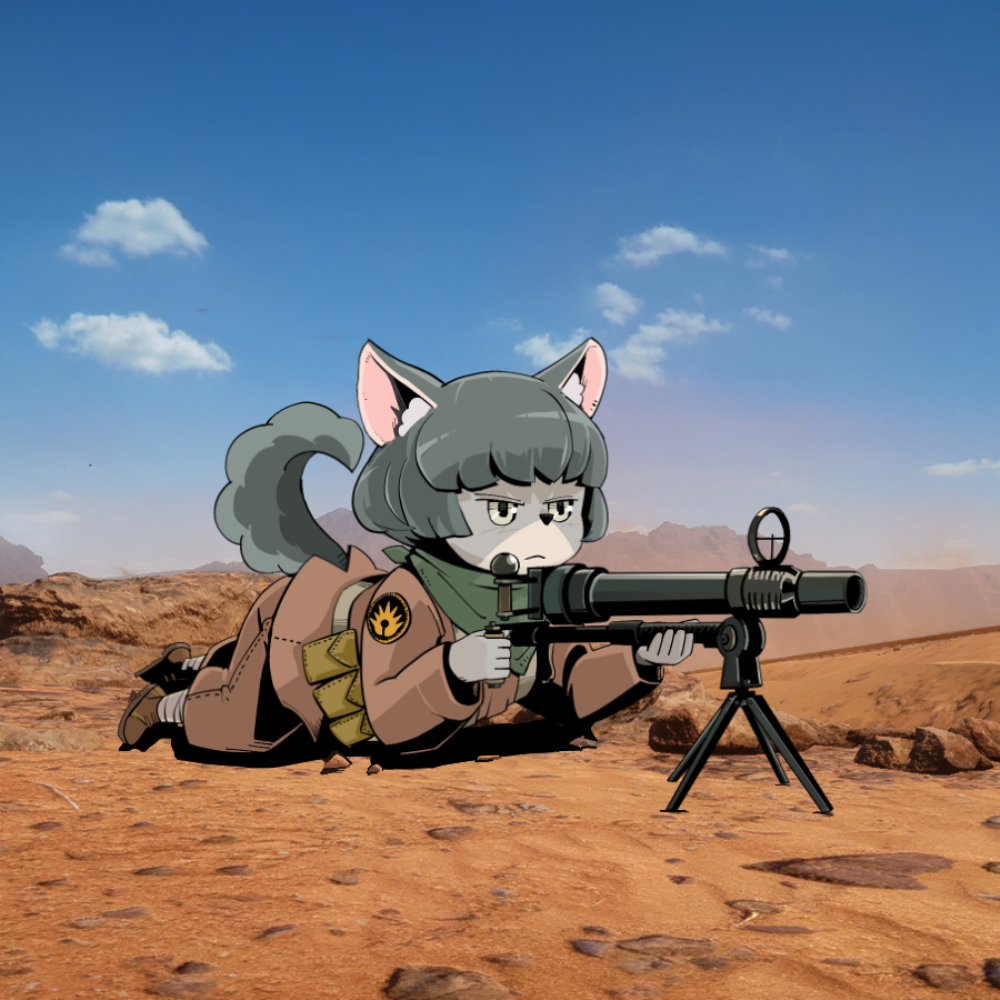 aiming animal_ears battlefield_(series) battlefield_1 black_hair desert dog_ears dog_girl furry gun kiyopon lying machine_gun military military_uniform on_stomach original short_hair solo tail uniform vickers_qf_gun_mk2 weapon