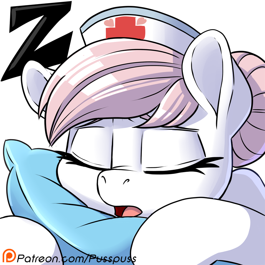 2017 alpha_channel digital_media_(artwork) earth_pony equine eyelashes eyes_closed female friendship_is_magic hair hat horse mammal my_little_pony nurse_hat nurse_redheart_(mlp) open_mouth patreon pillow pink_hair pony pusspuss reaction_image simple_background sleeping solo transparent_background