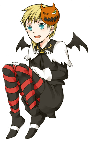 artist_request blonde_hair blue_eyes breasts cosplay kingdom_hearts kingdom_hearts_ii lowres namine pantyhose short_hair small_breasts solo sora_(kingdom_hearts) sora_(kingdom_hearts)_(cosplay) the_nightmare_before_christmas