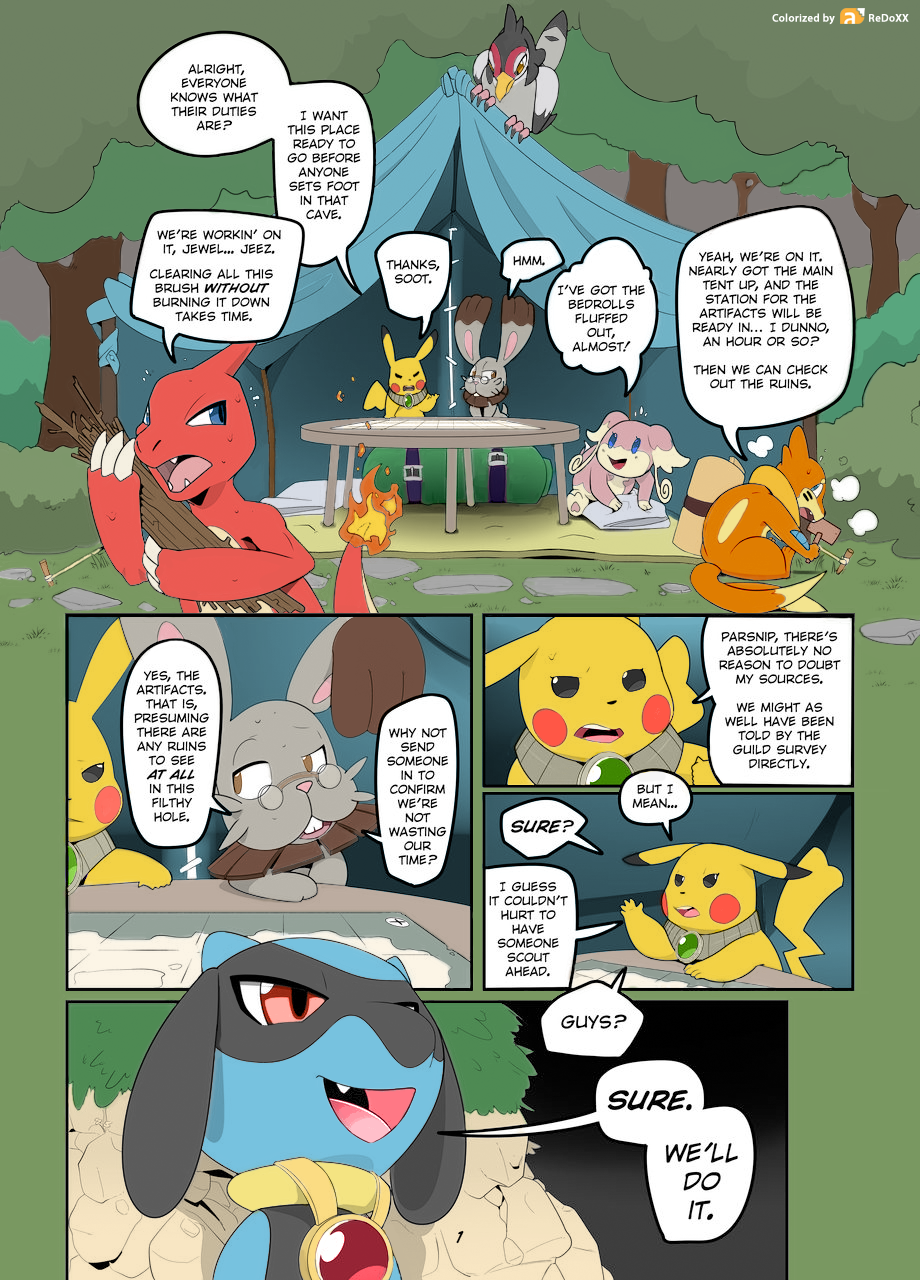 audino buizel bunnelby charmeleon colored comic dialogue english_text insomniacovrlrd jewel_(insomniacovrlrd) nintendo pikachu plum_(insomniacovrlrd) pok&eacute;mon pok&eacute;mon_(species) redoxx riolu text tranquill video_games