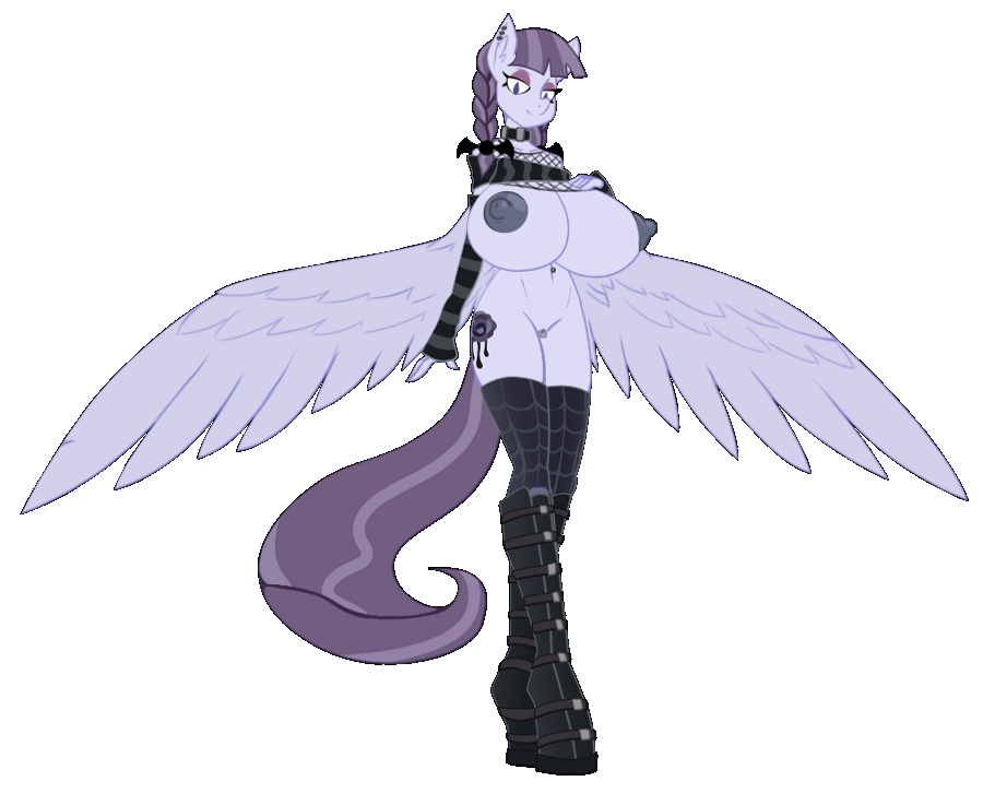 alpha_channel animated anthro big_breasts boots breasts clothing cutie_mark equine female footwear friendship_is_magic genital_piercing goth hair horse huge_breasts inky_rose_(mlp) invalid_tag jrvanesbroek legwear mammal my_little_pony nipples pegasus piercing pussy pussy_piercing simple_background thigh_highs transparent_background vector wings