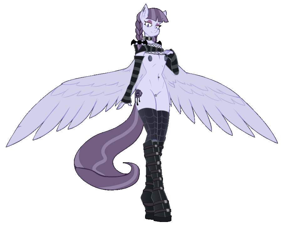 alpha_channel animated anthro boots clothing cutie_mark equine female flat_chested footwear friendship_is_magic genital_piercing goth hair horse inky_rose_(mlp) invalid_tag jrvanesbroek legwear mammal my_little_pony nipples pegasus piercing pussy pussy_piercing simple_background thigh_highs transparent_background vector wings