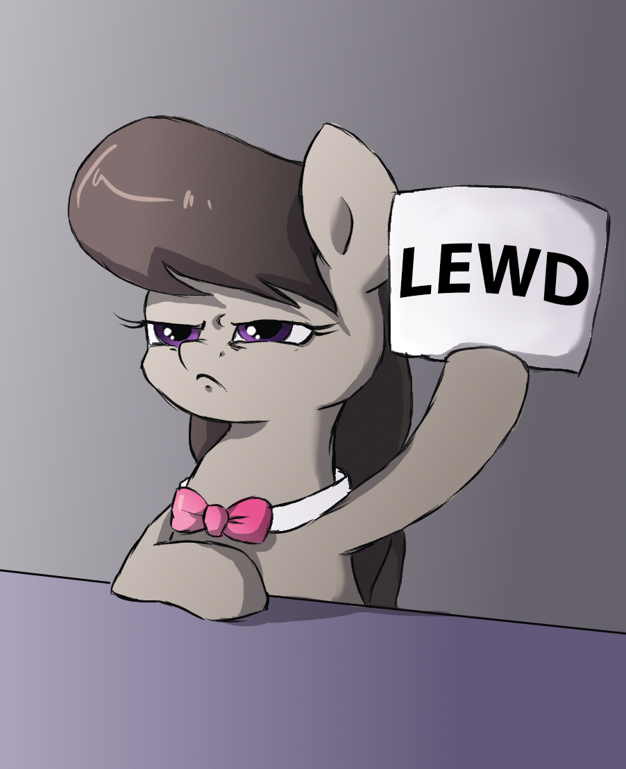 2017 black_hair bow_tie bust_portrait buttersprinkle earth_pony edit english_text equine eyelashes female feral friendship_is_magic frown glare grey_background hair holding_object hooves horse long_hair mammal my_little_pony nude octavia_(mlp) paper pony portrait purple_eyes reaction_image sign simple_background sitting solo text the_truth