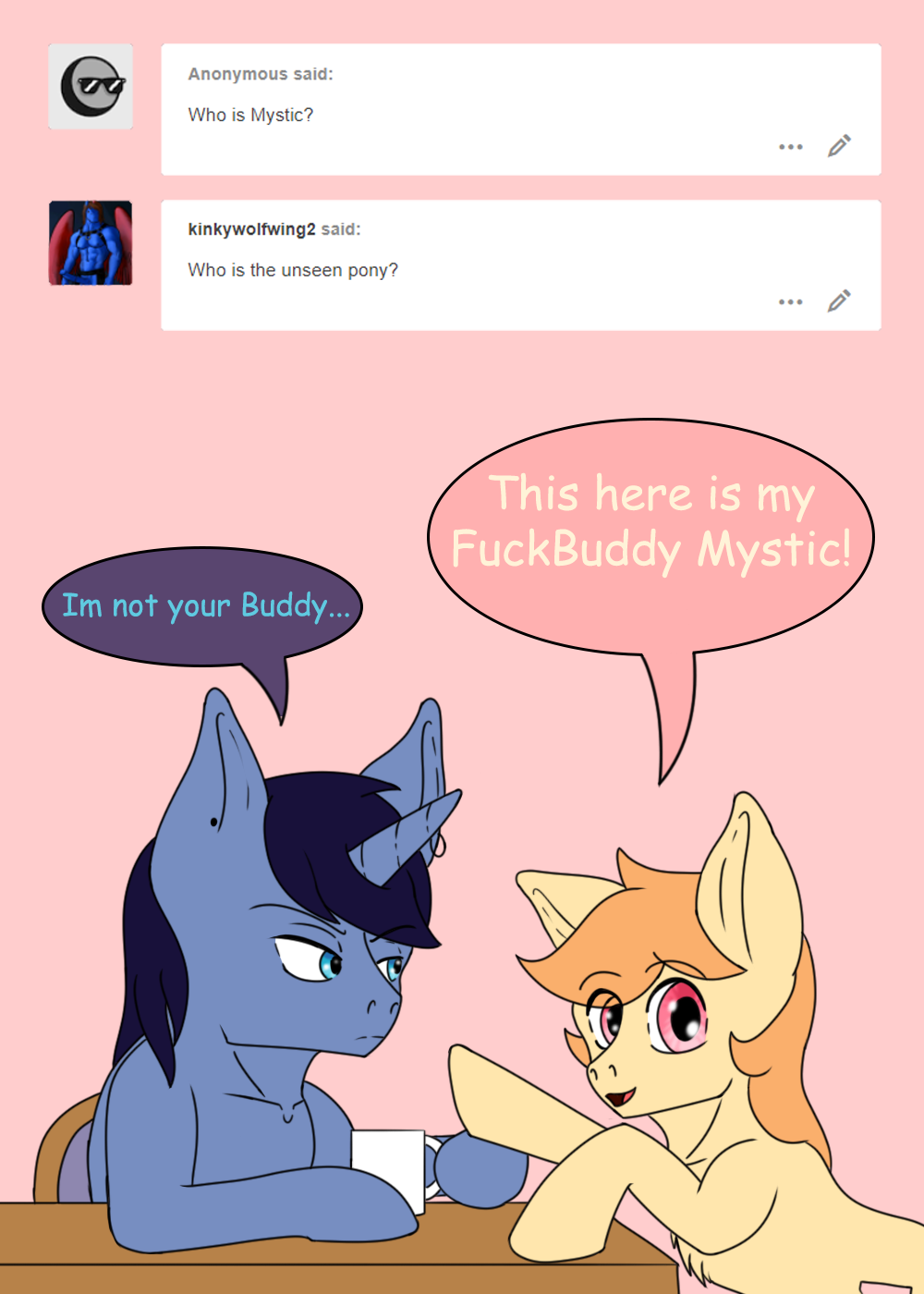 equine fan_character horn horse introduction lovingwolf male mammal my_little_pony simple_background speech_bubble suggestive unicorn