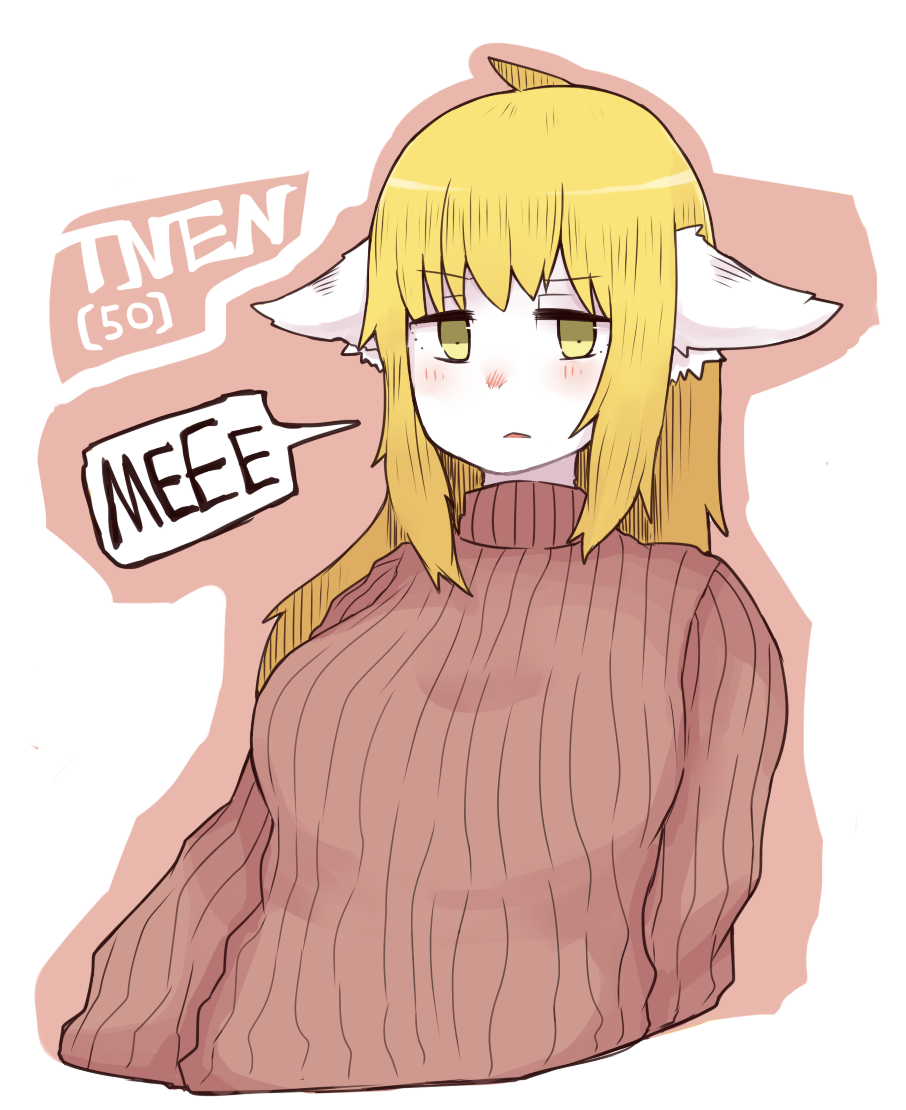 1girl artist_request blonde_hair furry open_mouth sheep solo yellow_eyes