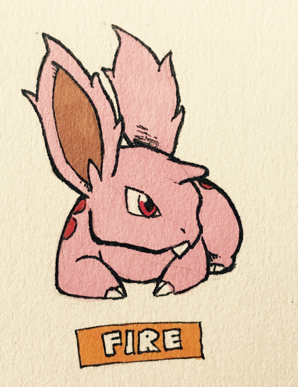 2016 2_toes ambiguous_gender buckteeth claws english_text feral firefightdex front_view full-length_portrait hatching_(technique) hi_res horn looking_away lying mammal marker_(artwork) mfanjul mixed_media nidoran nidoran♂ nintendo nude on_front pen_(artwork) pok&eacute;mon pok&eacute;mon_(species) portrait purple_body purple_horn quadruped red_body red_eyes red_spots rodent shadow simple_background solo spikes spots spotted_body teeth text toe_claws toes toony traditional_media_(artwork) two_tone_body video_games white_background white_claws