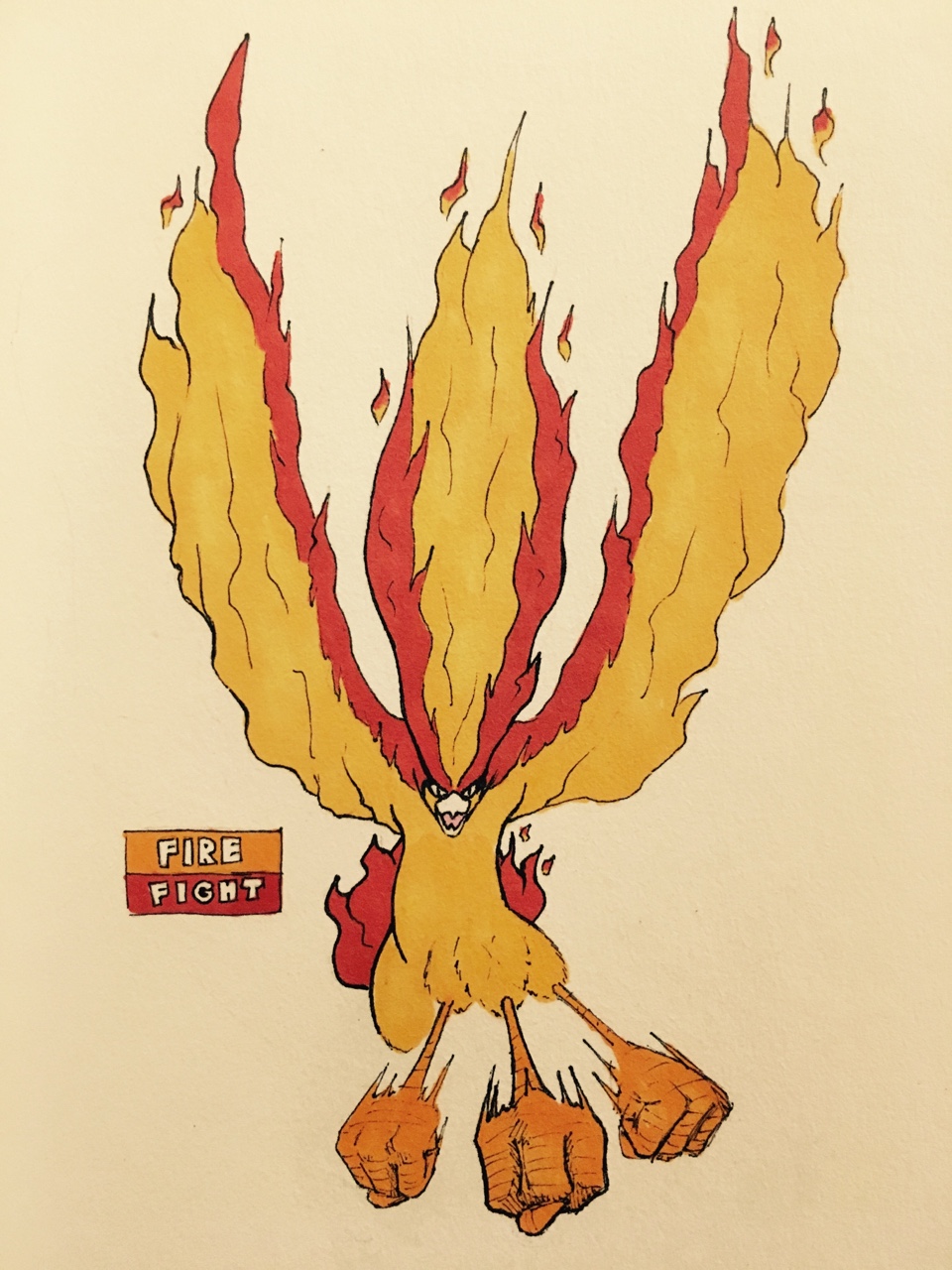 2016 4_toes alternate_color alternate_species ambiguous_gender attack avian beak biped bird black_eyes black_markings blonde_hair claws english_text eye_markings fak&eacute;mon feather_tuft feathers featureless_crotch feral fire firefightdex fist flaming_tail flaming_wings flying front_view full-length_portrait hair hatching_(technique) head_tuft hi_res kick long_hair looking_at_viewer marker_(artwork) markings mfanjul mixed_media motion_blur multicolored_feathers multicolored_hair nintendo nude open_beak open_mouth pen_(artwork) phoenix pidgeot pok&eacute;mon pok&eacute;mon_(species) portrait prehensile_feet red_feathers red_hair red_tail red_wings shadow simple_background solo spread_wings suspended_in_midair tail_feathers talons text toes toony traditional_media_(artwork) tuft two_tone_feathers two_tone_hair two_tone_wings video_games white_background white_beak wings yelling yellow_feathers yellow_wings