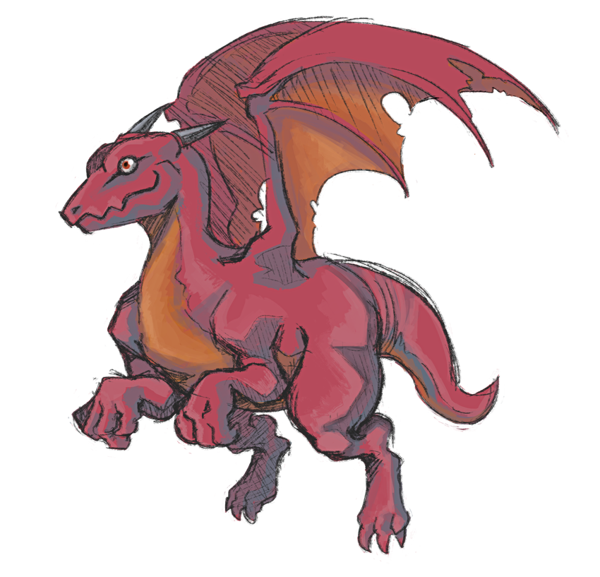 dragon feral horn male ragnarokdragon red_eyes scalie small_wings smile solo wings