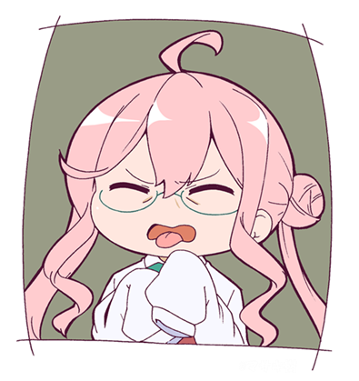ahoge closed_eyes commentary_request double_bun glasses kantai_collection long_hair lowres makigumo_(kantai_collection) masaki_itsuki open_mouth oversized_clothes pink_hair sidelocks sleeves_past_fingers sleeves_past_wrists solo tongue tongue_out upper_body