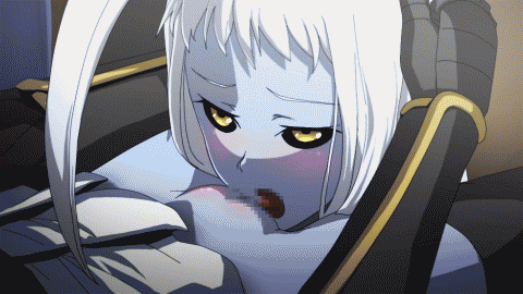ahoge animated animated_gif autocunnilingus black_sclera blue_skin blush bouncing_breasts breasts censored close-up commentary_request crying cunnilingus disembodied_head dullahan gauntlets gloves holding_head huge_ahoge lala_(monster_musume) large_breasts long_hair lowres masturbation monster_musume_no_iru_nichijou mosaic_censoring no_panties oral orgasm pussy solo tears tekuteku_(yuuhodou) thighhighs ugoira white_hair yellow_eyes