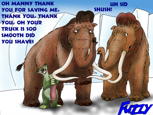 ellie fuzzy fuzzy_(artist) gay ice_age interspecies male mammoth manfred manfred_(ice_age) penis sid sid_(ice_age) sloth