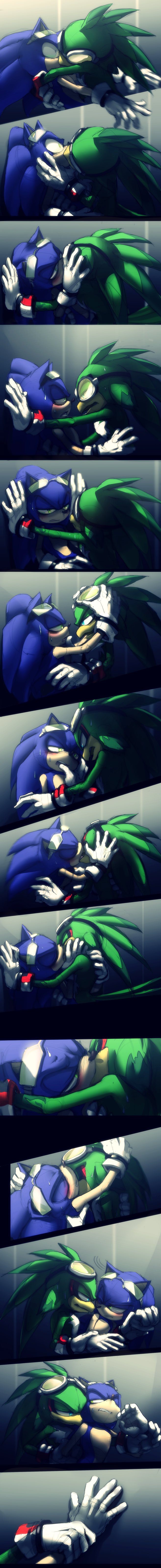 blush comic domination duo einnharder eyewear jet_the_hawk kissing male male/male sex sonic_(series) sonic_riders sonic_the_hedgehog submissive
