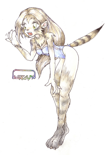 2003 anthro breasts brown_hair clothed clothing female hair hazard mammal open_mouth procyonid raccoon simple_background solo standing surprise transformation white_background