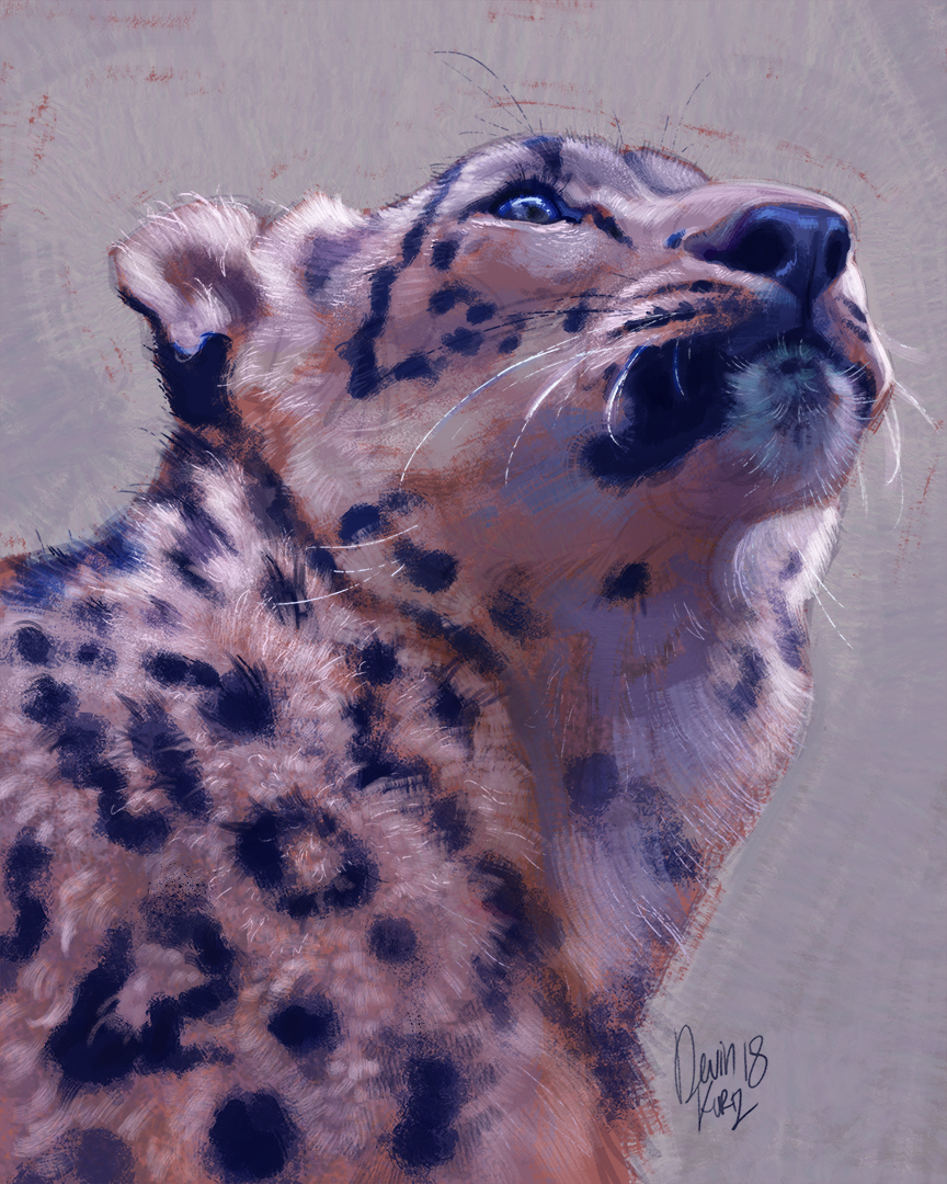 2018 black_nose detailed_background digital_media_(artwork) digital_painting_(artwork) feline feral fur leopard mammal solo spots spotted_fur tamberella tan_fur