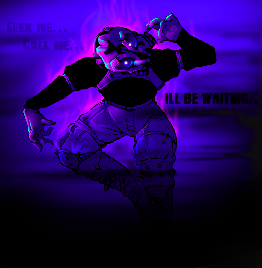 alien claws creepy looking_at_viewer male pink_fire purple_background purple_sclera simple_background solo white_eyes xx_g.u.n_xx