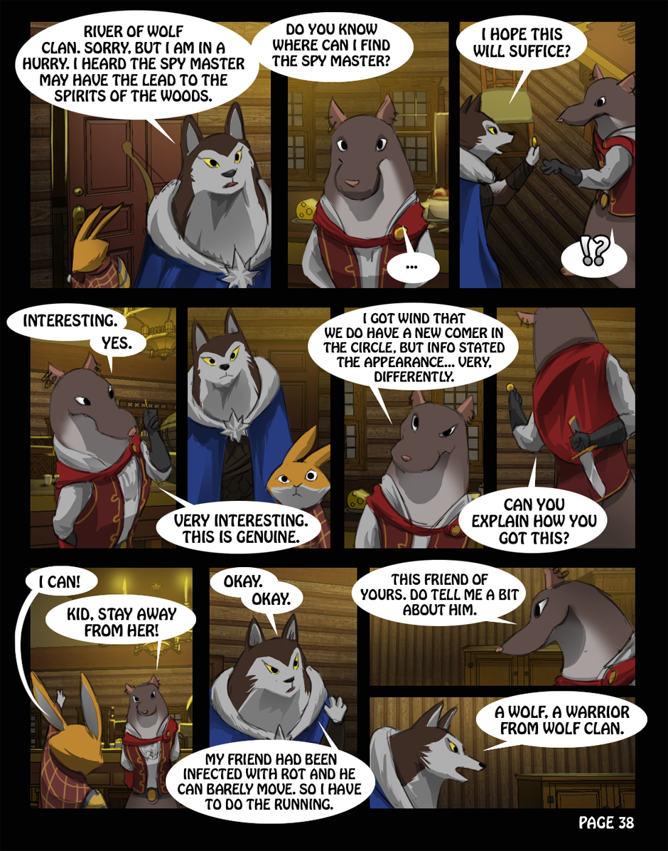 ! ? anthro armello armor barnaby_(armello) belt bow_(weapon) canine cape cheese clothed clothing coin comic dagger dialogue door doorway english_text female food fur gloves invalid_color lagomorph male mammal melee_weapon mercurio_(armello) purpleground02 rabbit ranged_weapon rat river_(armello) rodent text tunic weapon window wolf yellow_eyes