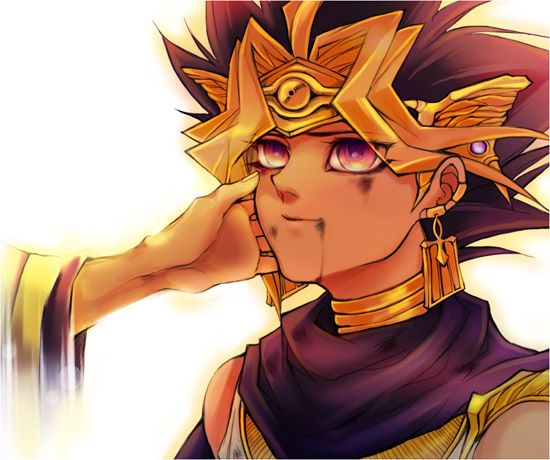 aknamkanon atem bad_deviantart_id bad_id egyptian_clothes father_and_son jewelry light non-web_source pharaoh spiked_hair tblmti yu-gi-oh! yu-gi-oh!_duel_monsters