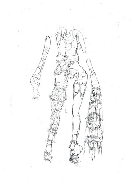 antennae bandai concept_art digimon eater_(digimon) eater_(humanoid_mode) eldritch_abomination full_body monochrome monster no_eyes official_art sketch standing walking wings