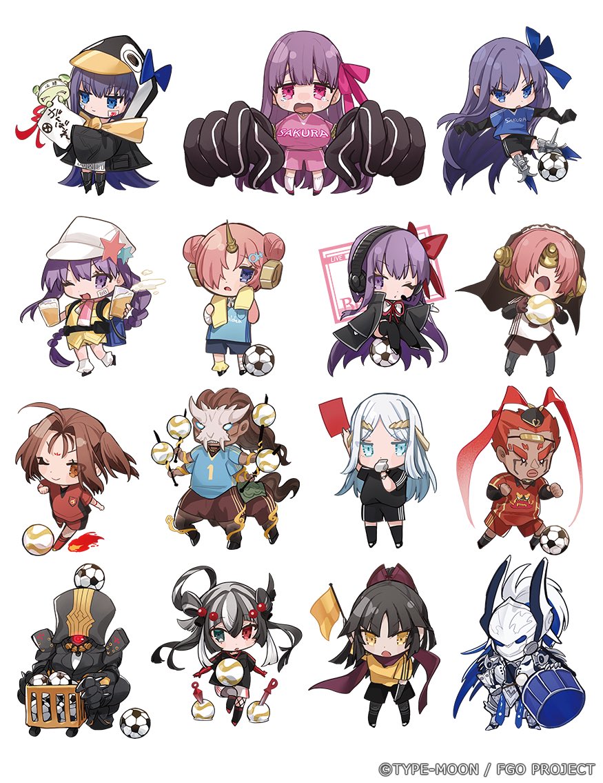 4boys 6+girls ahoge ball bb_(fate) bb_(swimsuit_mooncancer)_(fate) bird black_hair black_shirt black_shorts blue_bow blue_eyes blue_hair blue_shirt bow bowtie braid breasts brown_hair brown_pants charles_babbage_(fate) drum fate/grand_order fate_(series) fire flag frankenstein's_monster_(fate) frankenstein's_monster_(swimsuit_saber)_(fate) galatea_(fate) hair_between_eyes hair_bow heterochromia hino_hinako instrument kashin_koji_(fate) katou_danzou_(fate) kon_(fate) large_breasts long_hair lu_bu_(fate) mecha meltryllis_(fate) meltryllis_(swimsuit_lancer)_(fate) minamoto_no_tametomo_(fate) multicolored_hair multiple_boys multiple_girls nezha_(fate) pants passionlip_(fate) penguin pink_bow pink_bowtie pink_eyes pink_hair ponytail purple_eyes purple_hair red_bow red_bowtie red_eyes red_hair robot shirt shorts soccer_ball white_hair xiang_yu_(fate) yellow_eyes yellow_shirt