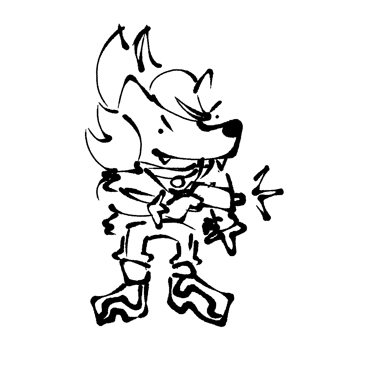 2024 alternate_hairstyle anthro biped black_and_white bottomwear canid canine charred_ashes clothed clothing cosplay crossover crossover_cosplay digital_drawing_(artwork) digital_media_(artwork) eyebrows fangs female footwear fox full-length_portrait gun handgun hi_res holding_gun holding_object holding_ranged_weapon holding_weapon jacket jewelry kanako_ketsukane mammal monochrome necklace pants portrait prick_ears ranged_weapon sega shadow_the_hedgehog shadow_the_hedgehog_(video_game) shoes shooting simple_eyes sketch snout solo sonic_the_hedgehog_(series) standing teeth topwear undertale_yellow weapon