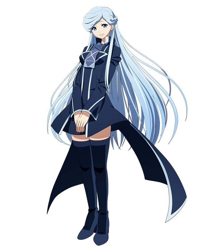 black_footwear blue_dress blue_eyes blue_hair boots dress earrings floating_hair full_body hands_together jewelry leaning_back log_horizon long_hair looking_at_viewer official_art reinesia_el_arte_cowen round_table_concil_uniform short_dress smile solo standing thigh_boots thighhighs transparent_background uniform very_long_hair zettai_ryouiki