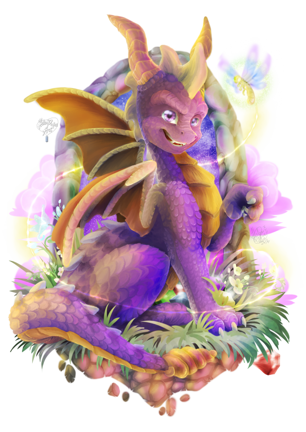 arthropod better_version_at_source claws dragon feral flying gem grass horn insect invalid_color lovelover portal rock scalie smile sparx spyro spyro_the_dragon spyrothedragon video_games wings