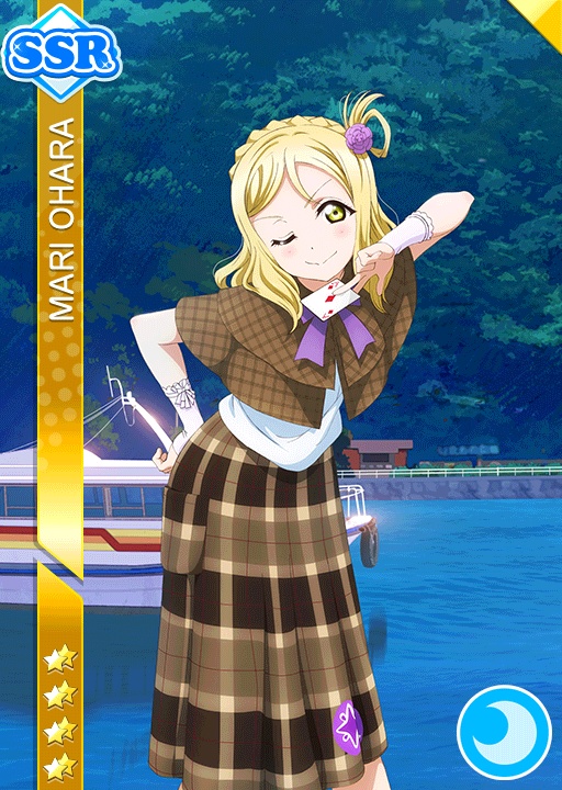 blonde_hair blush cards character_name dress love_live!_school_idol_festival love_live!_sunshine!! ohara_mari short_hair smile wink yellow_eyes