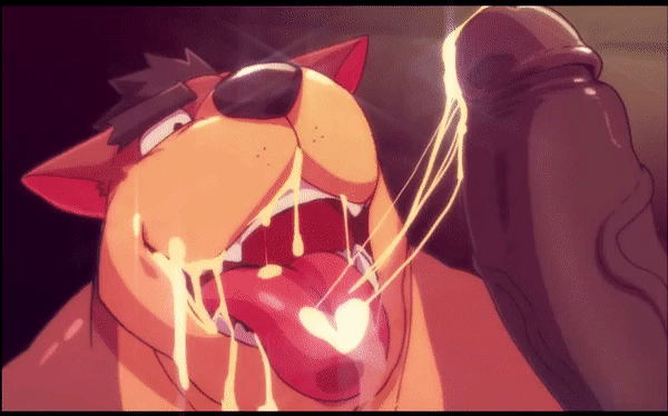 animated anthro big_penis big_tongue canine cockslap cum cum_drool cum_in_mouth cum_inside cum_string cursedmarked disembodied_penis duo erection fellatio humanoid_penis loop male male/male mammal muscular muscular_male open_mouth oral penis sex smile tongue tongue_out vein wide_tongue