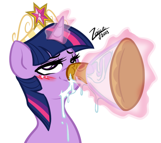 2013 ambiguous_fluids blush crown drinking equine female friendship_is_magic fur hair horn low_res mammal multicolored_hair my_little_pony potion purple_fur purple_hair smile solo suggestive twilight_sparkle_(mlp) two_tone_hair unicorn zajice