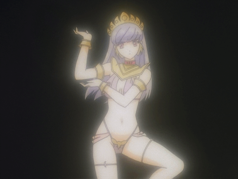 00s 1girl animated animated_gif armband armlet bangs bikini black_background blue_hair bracelet breasts cleavage cleavage_cutout curvy dancer dancing dark_skin erola_suppaatoka female gypsy harem_outfit headdress highleg highleg_bikini highleg_swimsuit honoo_no_labyrinth hypnotic jewelry labyrinth_of_flames long_hair looking_at_viewer lots_of_jewelry lowres navel neck_ring outstretched_arms panties purple_bikini revealing_clothes screencap simple_background solo standing string_bikini swimsuit thighhighs thighlet thong tiara underwear