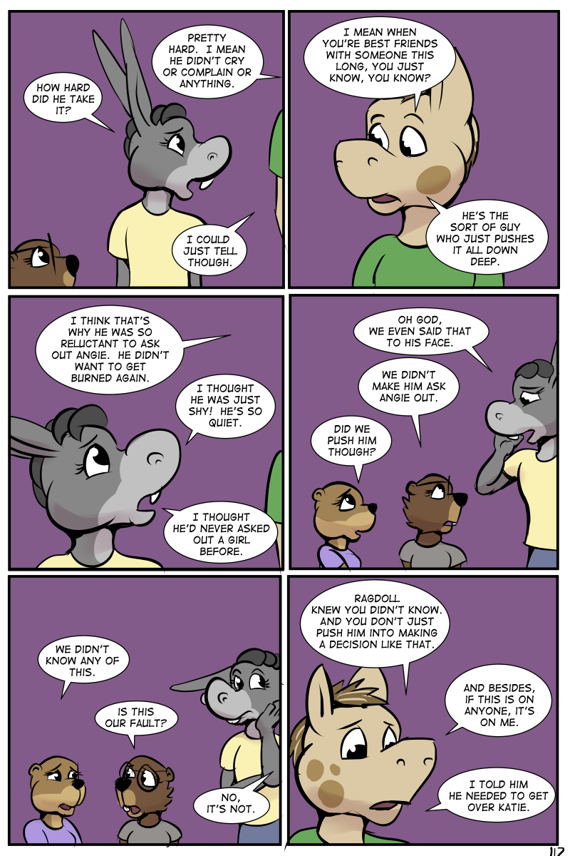 2018 anthro beaver buckteeth clothed clothing comic dialogue donkey english_text equine eyewear female glasses horse jennifer_(study_partners) lisa_(study_partners) male mammal mustelid open_mouth otter rodent sarah_(study_partners) speech_bubble study_partners teeth text thunderouserections tongue woody_(study_partners) young