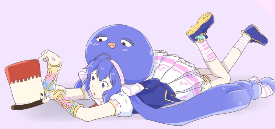 animal_hat blue_eyes blue_footwear blue_hair blue_hat bow eel_hat fukase hair_bow hair_ribbon hat legs_up long_hair lying musical_note musical_note_print on_stomach otomachi_una piano_print ribbon shoes short_sleeves skirt socks tod-mugi top_hat twintails very_long_hair vocaloid white_legwear