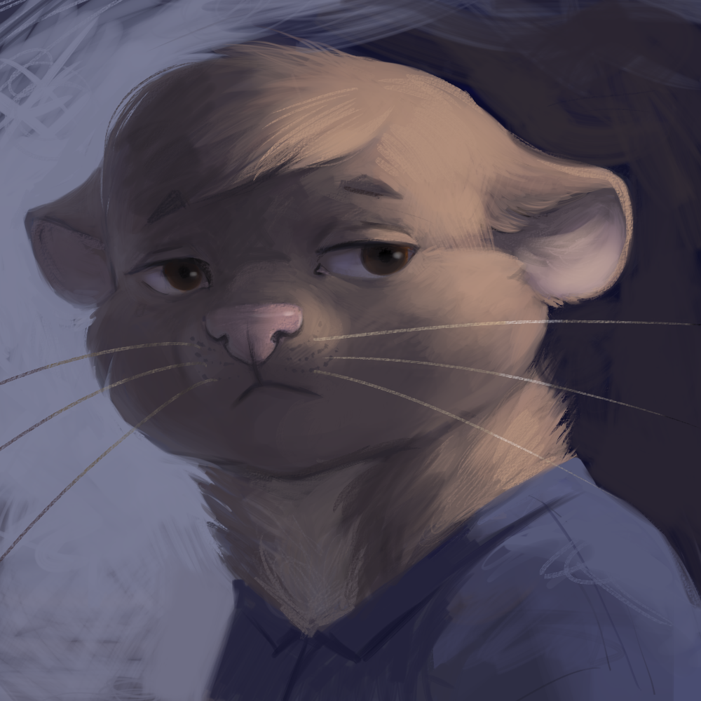 anthro fur hair keumano looking_at_viewer male mammal mustelid otter simple_background solo whiskers