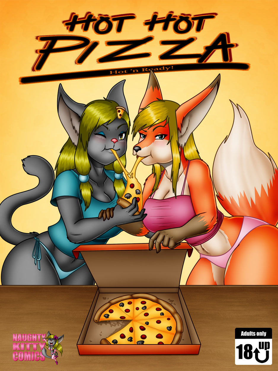2017 anthro bent_over blonde_hair blue_eyes blush breasts canine cat cleavage clothed clothing comic diva_(evil-rick) duo english_text evil-rick feline female food fox hair hi_res mammal one_eye_closed pizza skimpy susana_(evil-rick) text underwear voluptuous wide_hips yellow_eyes
