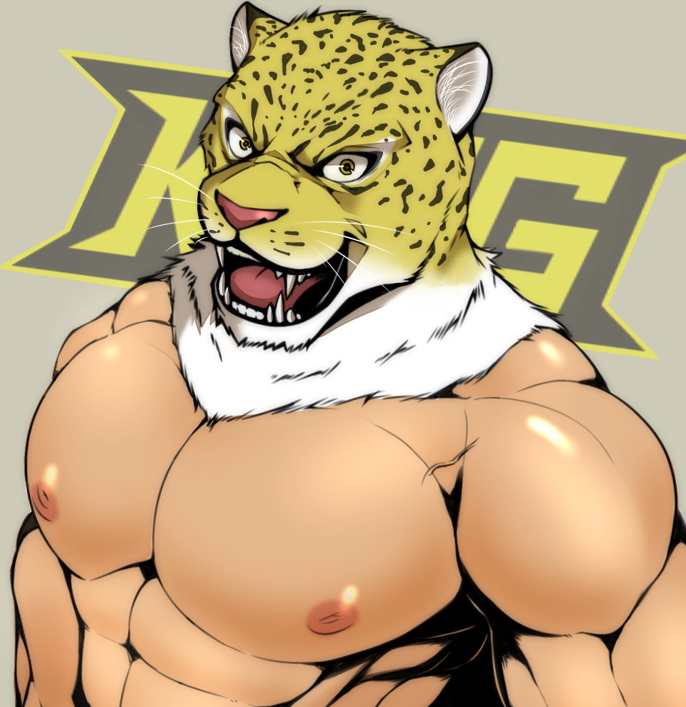 2018 abs animal_head clothed clothing feline fur human ig jaguar king_(tekken) male mammal mask muscular muscular_male nipples open_mouth pecs spots teeth tekken topless video_games wrestler