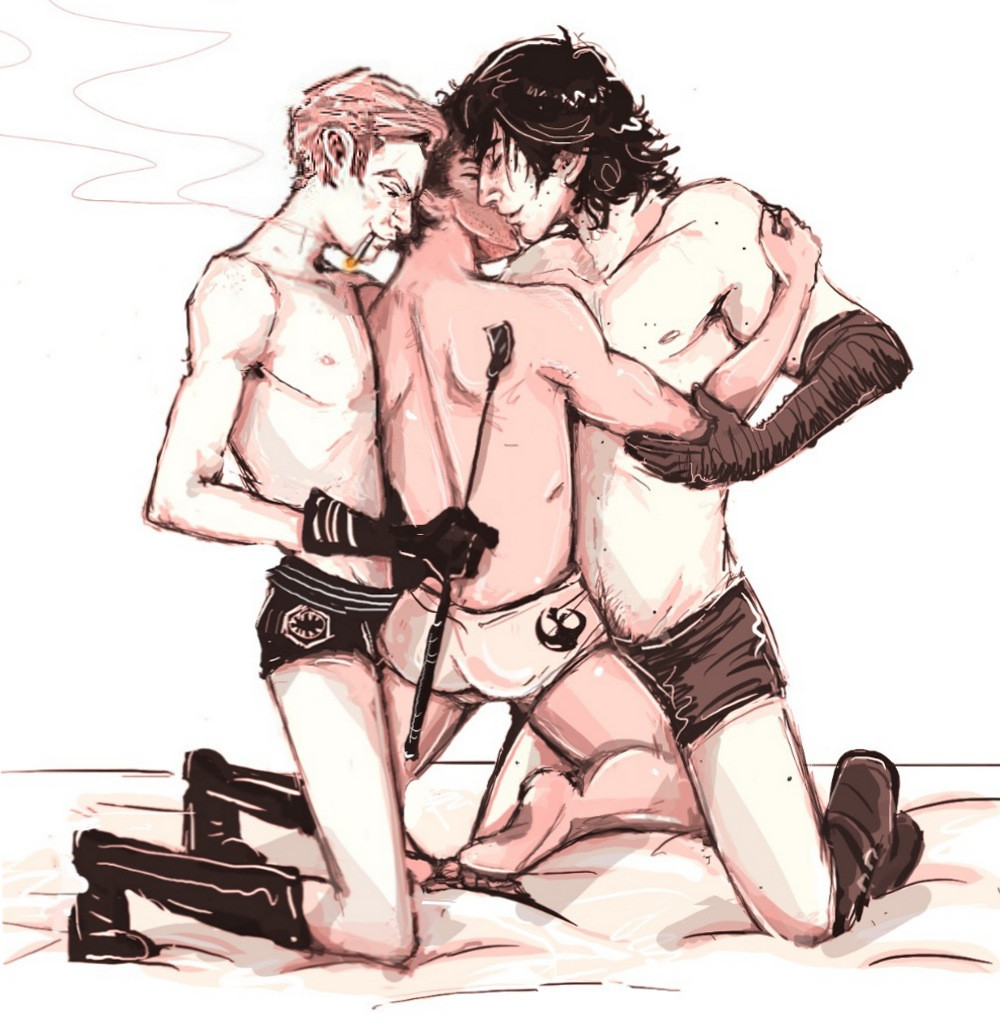 3boys general_hux kylo_ren male male_focus poe_dameron star_wars threesome yaoi