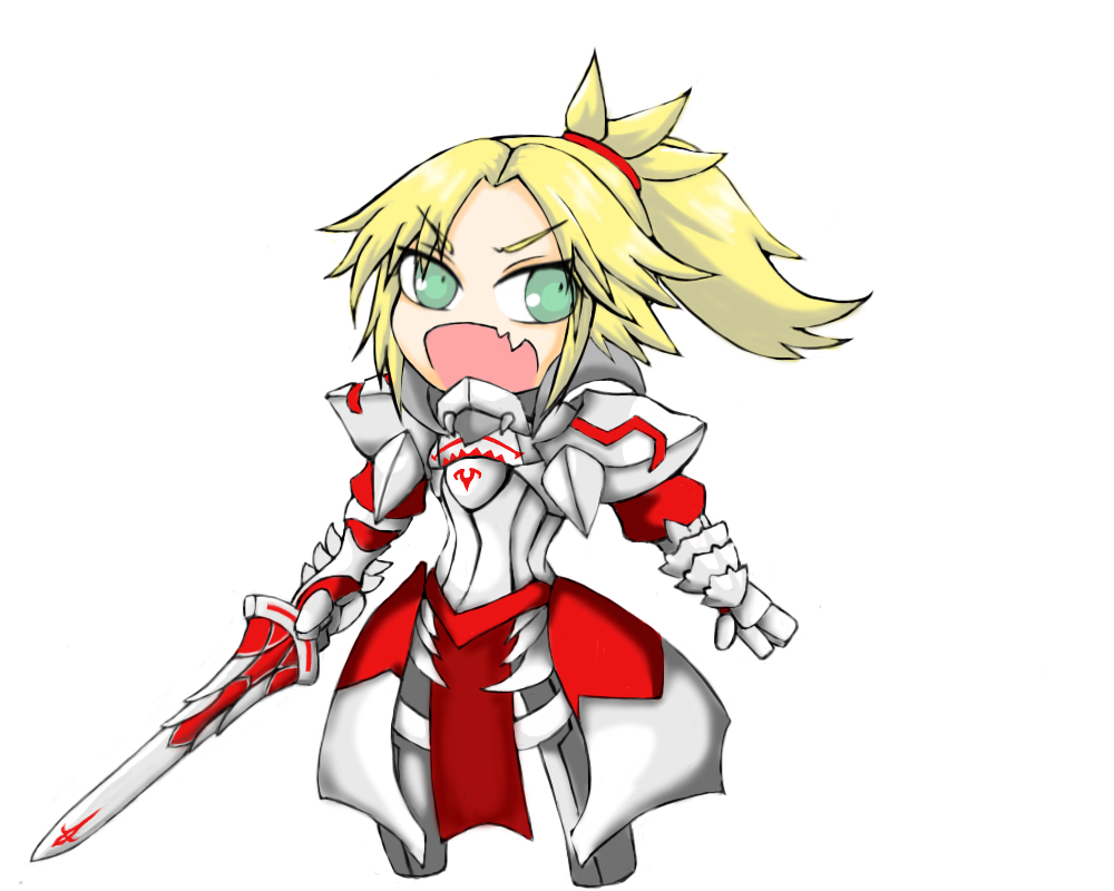 1girl armor blonde_hair fate/apocrypha fate/grand_order fate_(series) mordred mordred_(fate) sword