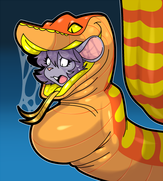 hypnofood mammal mouse neck_bulge open_mouth oral_vore reptile rodent saliva scalie simple_background snake tongue vore