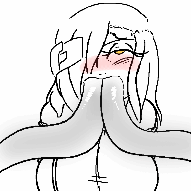 animated badassbaal big_breasts blush breasts cheek_bulge clothed clothing double_oral eye_roll female forced human mammal not_furry oral oral_penetration penetration rape sketch solo tentacle_in_mouth tentacle_rape tentacles
