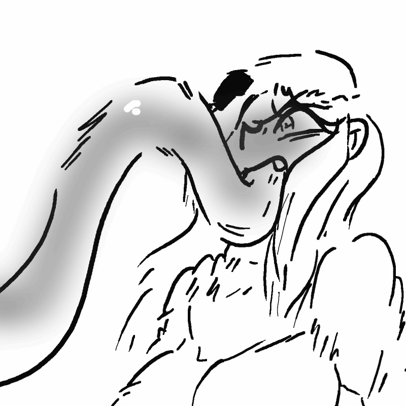 animated badassbaal clothed clothing deep_penetration deep_throat eye_patch eye_roll eyewear female forced human mammal monochrome not_furry open_mouth oral oral_penetration penetration rape sketch solo tentacle_in_mouth tentacle_rape tentacles