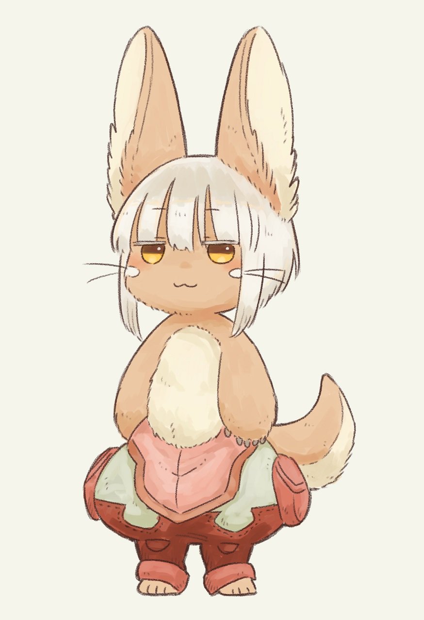 1girl :3 absolutely_mad addest_is_gay artist_request bad_source blush clothes cute cutest_thing_ever god_bless_nanachi made_in_abyss nanachi_(made_in_abyss) not_furry orange_eyes source_request upset whiskers white_hair