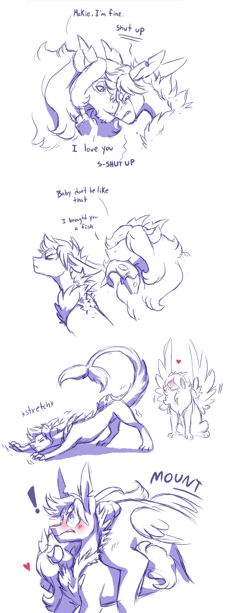brothers cute draconequus feathered_wings feathers hi_res incest lopoddity mako male male/male mane my_little_pony sibling surprise surprise_sex thunderhead wing_boner wings