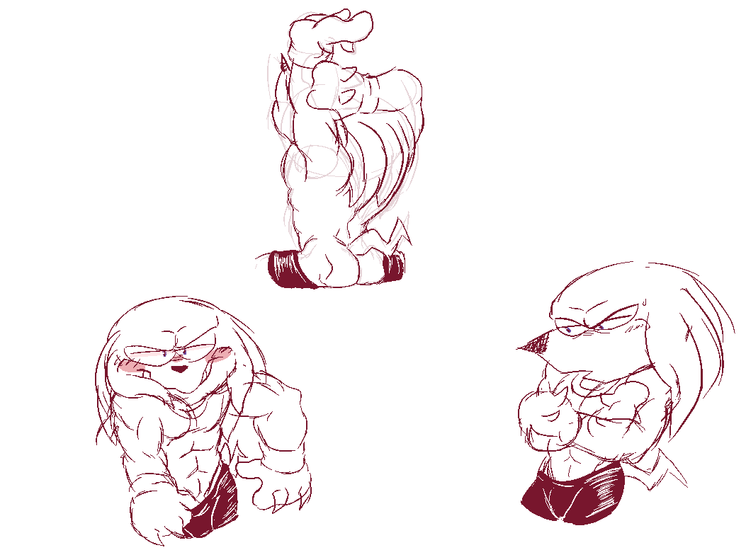 2016 abs anthro blush butt clothing crossed_arms echidna embarrassed gloves grin knuckles_the_echidna looking_at_viewer looking_away male mammal monotreme multiple_poses muscular pose raised_arm simple_background sketch smile solo sonic_(series) split standing torquewintress underwear