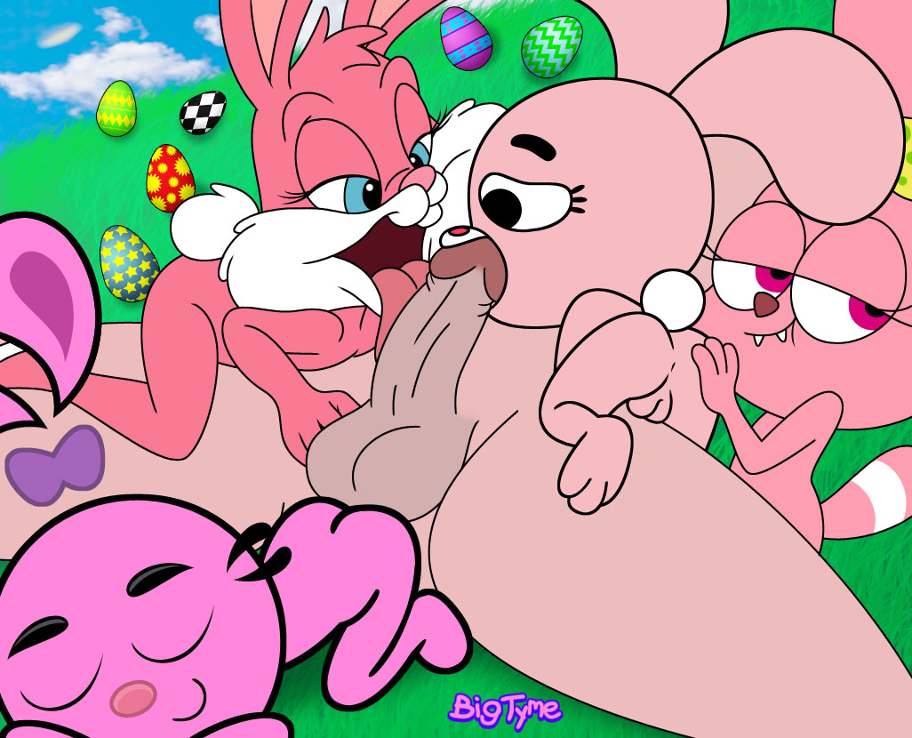 anais_watterson anthro anus babs_bunny bigtyme blue_eyes butt cartoon_network chowder_(series) cub easter egg eyes_closed faceless_male female fur group holidays human lagomorph licking male male/female mammal nude panini_(chowder) penis pink_fur pussy rabbit sex teeth the_amazing_world_of_gumball tiny_toon_adventures tongue tongue_out warner_brothers yin_(yin_yang_yo) young
